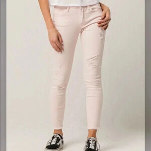 rsq pink baja ankle ripped skinny jeans